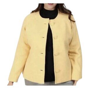 NEW Pendleton Merino Wool Jacket Coat 1X Yellow Button Merry & Bright NWT Plus